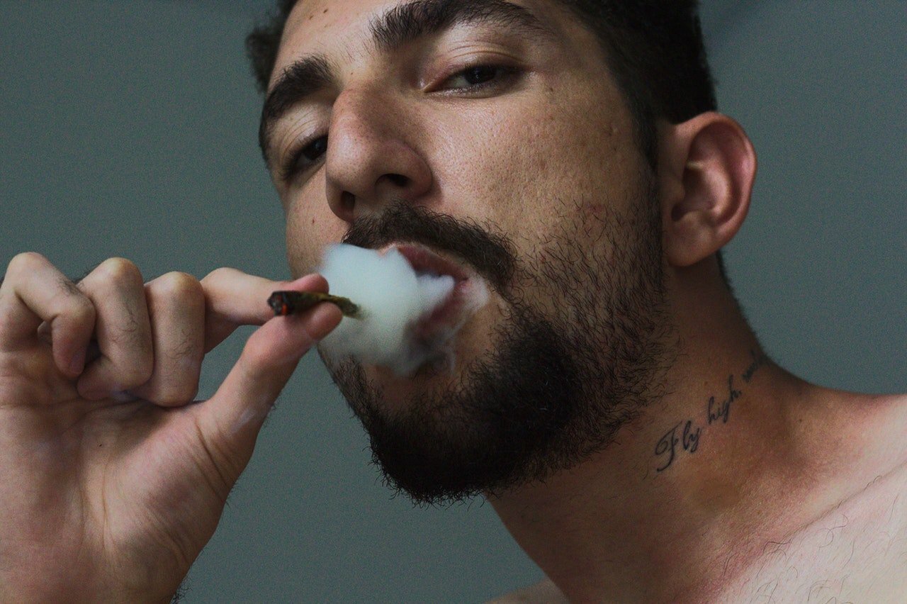 Man Smoking Weed