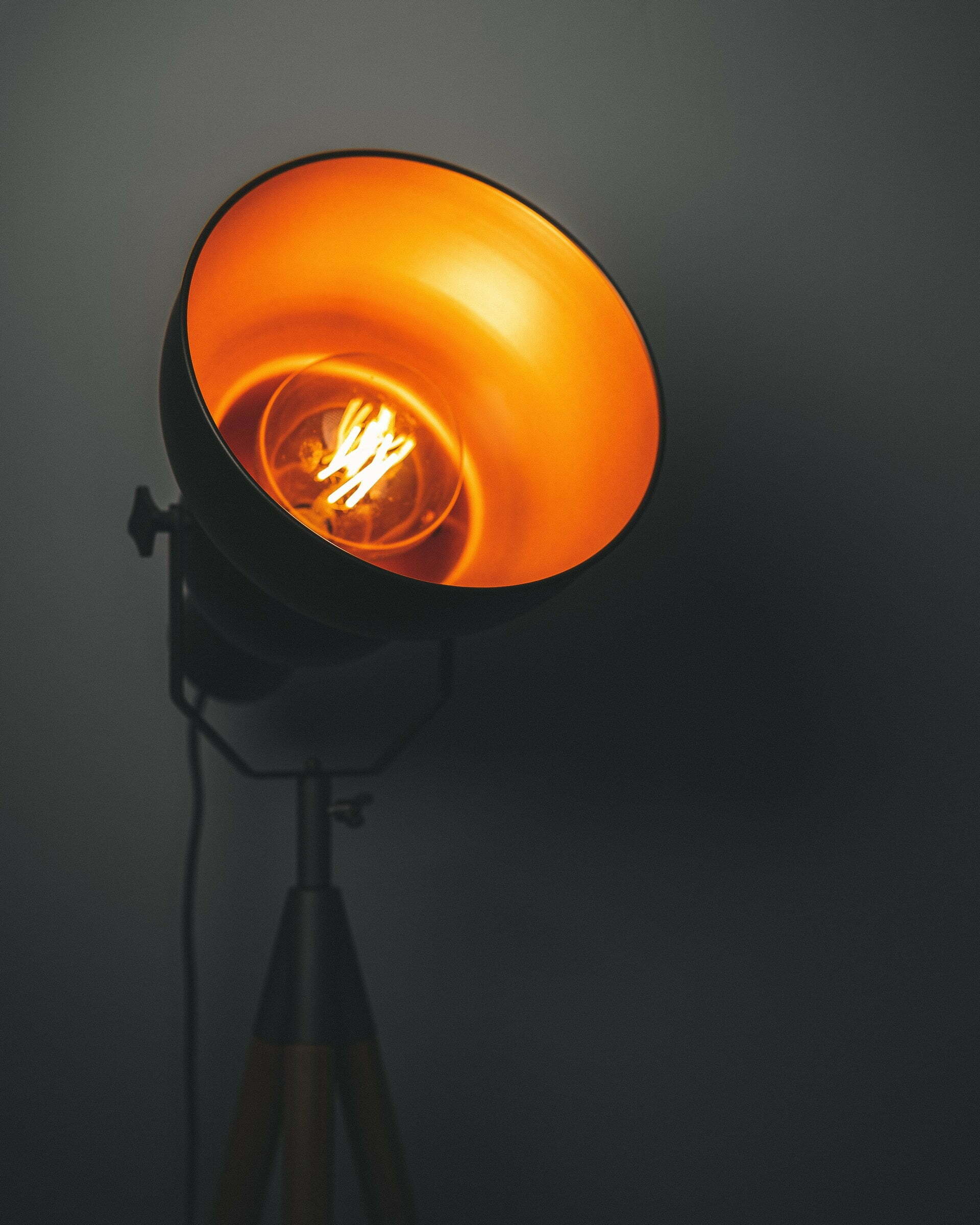 a light bulb from a ceiling