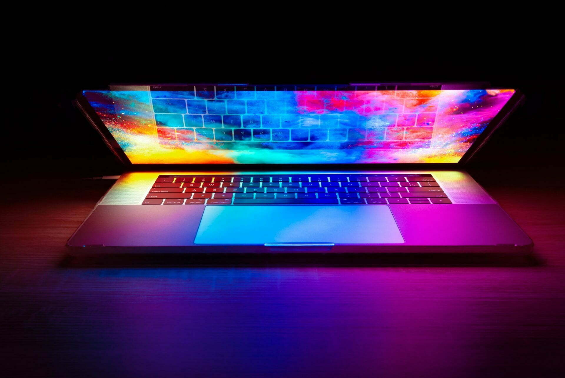 a laptop with a keyboard