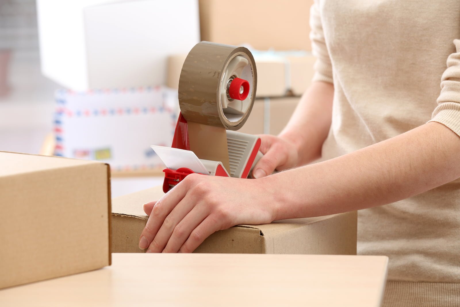 a person holding a box